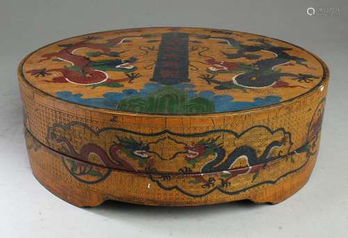 Chinese Cinnabar Lacquer Round Container