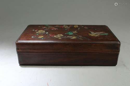 A Rosewood Box with Mother Pearl Inlay