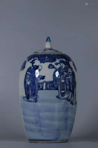 Chinese Blue and White Porcelain Lid Jar