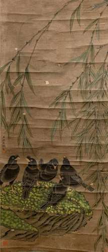 Shen Quan, Qing Chinese Ink Color Scroll Painting