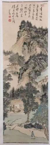 Chinese Ink Color Landscape Painting, Fu Xinshe