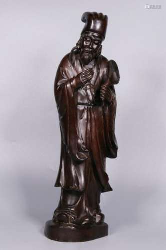 Chinese Wood Carved Confucius
