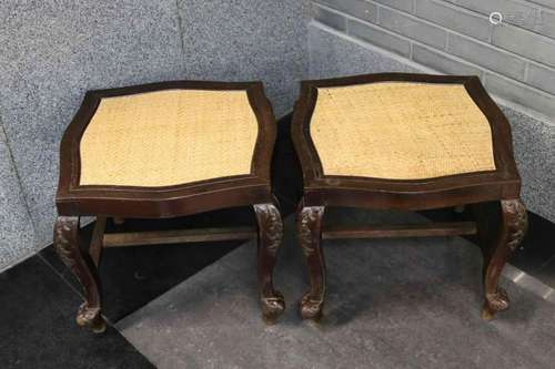 Pair of Chinese Wood Stool