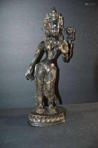 Chinese antique Tibet Bronze Seating Buddha