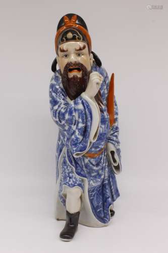 A Chinese Blue and White Porcelain Figure