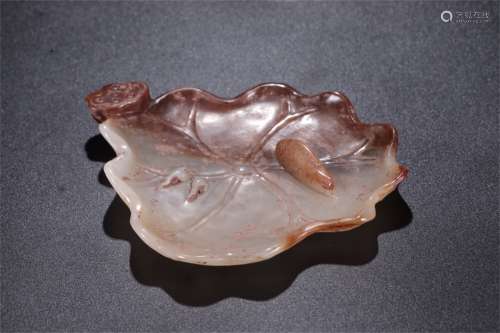 A Chinese Carved Jade Brush Paste