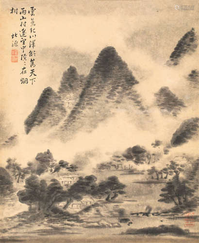 贾全（b.1968）山水 镜框 设色纸本