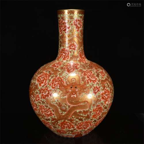 A Chinese Iron-Red Glazed Porcelain Vase