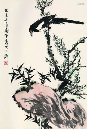 孙其峰（b.1920） 2009年作 喜雀 镜片 设色纸本