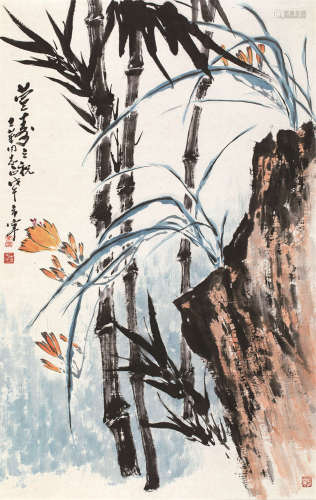于希宁（1913～2007） 1978年作 萱寿之祝 立轴 设色纸本