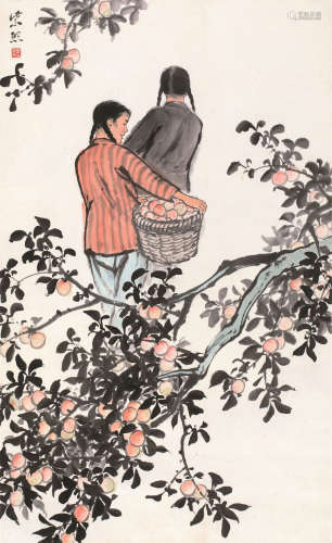 魏紫熙（1915～2002） 收获时节 立轴 设色纸本