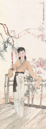 李剑晨（1900～2002） 2007年作 仕女图 立轴 设色纸本