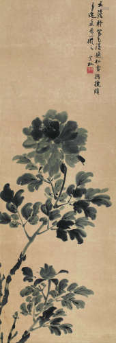 黄宾虹（1865～1995） 牡丹 立轴 设色纸本