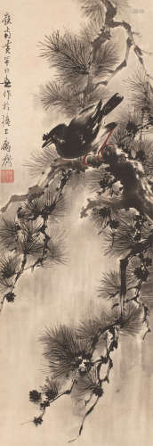 黄幻吾（1906～1985） 花鸟 立轴 设色纸本