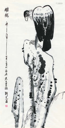 刘文西（b.1933） 2004年作 雄视 软片 设色纸本