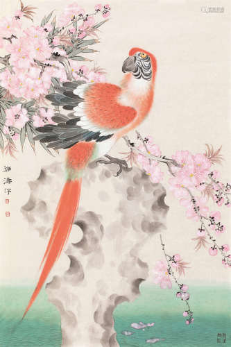 马瑞涛（b.1984） 花鸟 镜片 设色纸本
