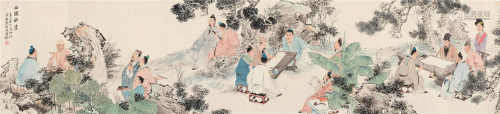 王茂飞（b.1969） 2001年作 西园雅集 镜片 设色纸本
