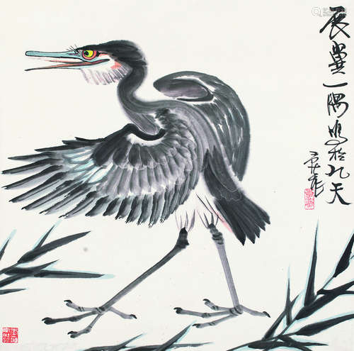 李燕（b.1943） 展翼 镜片 设色纸本