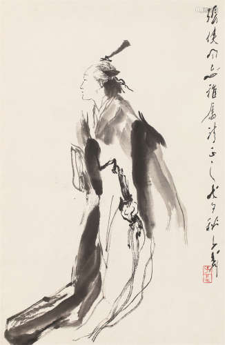王子武（b.1936） 2008年作 梅妃图 镜片 设色纸本