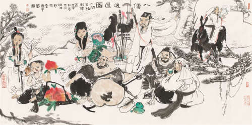 李广平（b.1963） 2016年作 八仙逍遥图 软片 设色纸本