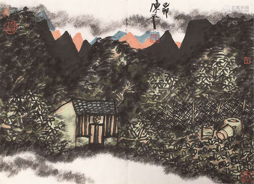 陈平（b.1960） 1999年作 山水 立轴 设色纸本