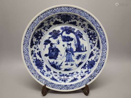 A Chinese Blue and White Porcelain Plate