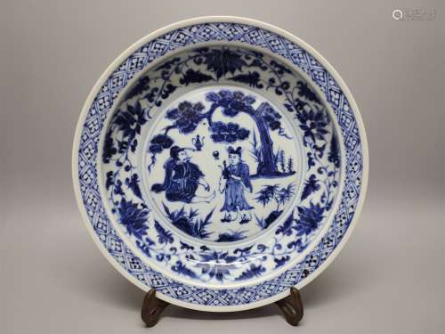 A Chinese Blue and White Porcelain Plate