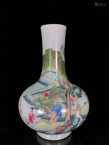 A Chinese Famille-Rose Porcelain Vase