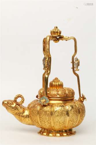 A Chinese Gilt Bronze Water Pot