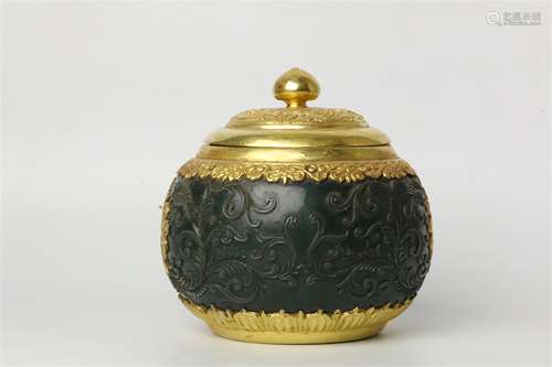 A Chinese Carved Jade Incense Burner