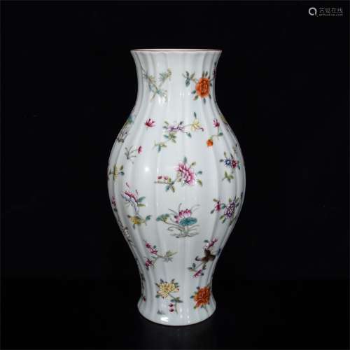 A Chinese Famille-Rose Porcelain Vase