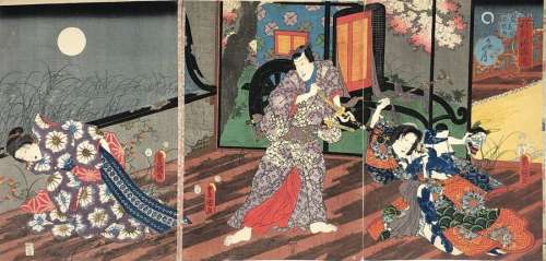 Estampe de Ichiyosai TOYOKUNI (1780 1864). Dispute…