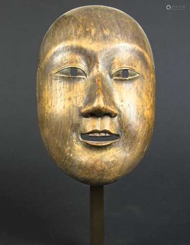 Masque de théâtre Nô, possiblement en bois de Cryp…