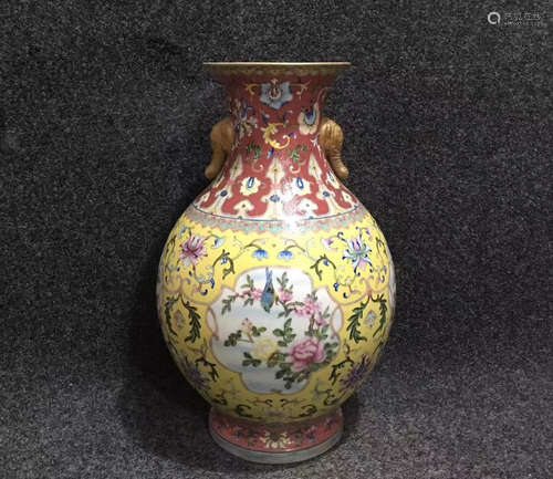 A Chinese Famille-Rose Porcelain Vase