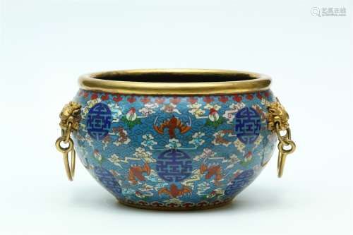A Chinese Gilt Bronze Cloisonne Water Bowl