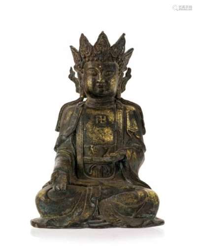 Guanyin, sculpture en bronze doré, Chine, dynastie Ming, le Bodhisattva de la [...]