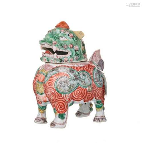Brûle-parfum en forme de Luduan en porcelaine famille verte, Chine, époque Kangxi, [...]