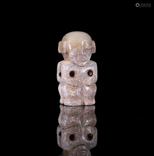 A Chinese Carved Jade Figural Decoration 