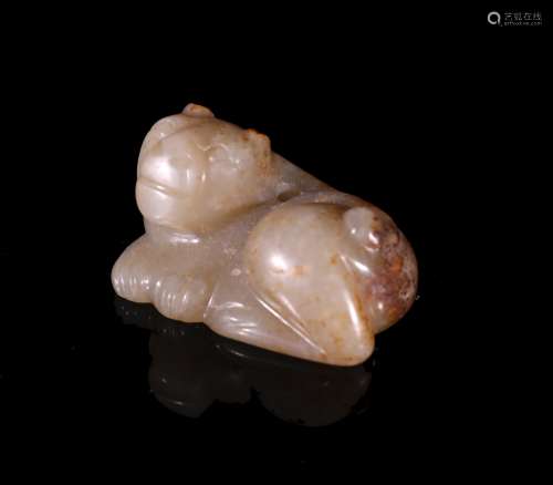 A Chinese Carved Jade Foo-Dog Decoration