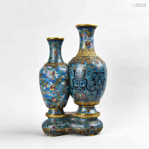 A Chinese Cloisonne Double Vase