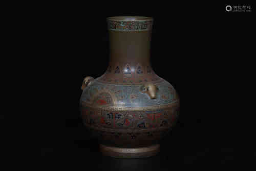 A Chinese Tea Glazed Porcelain Vase