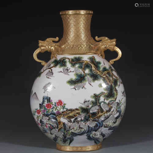 A Chinese Famille-Rose Porcelain Vase