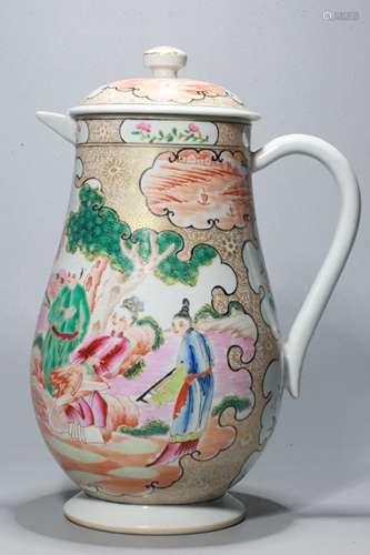 A Chinese Famille-Rose Porcelain Wine Pot