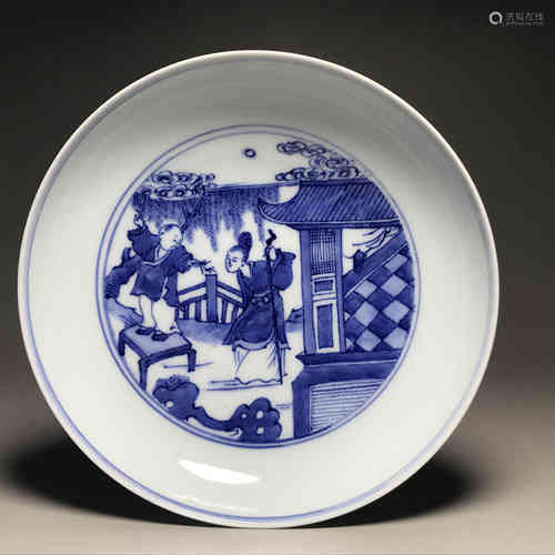 A Chinese Blue and White Porcelain Dish