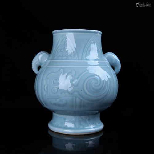 A Chinese Light Blue Glazed Porcelain Vase