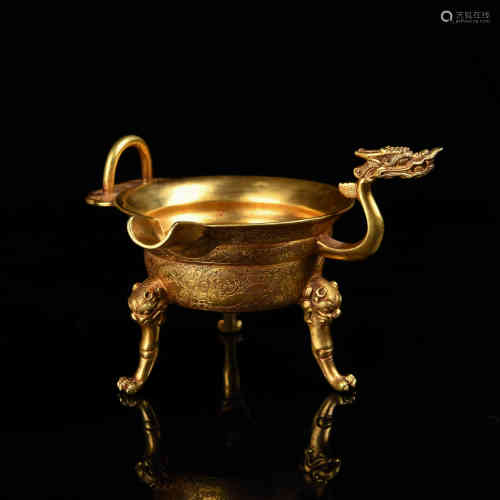 A Chinese Gilt Bronze Cup