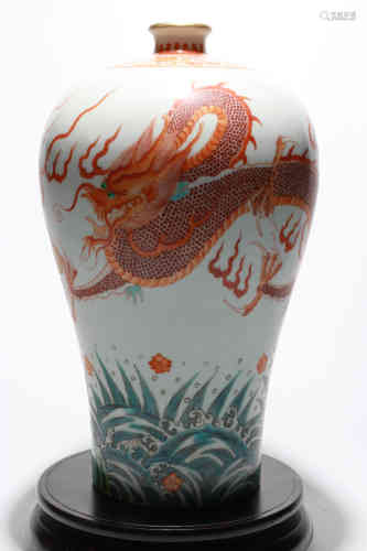 A Chinese Iron-Red Glazed Porcelain Vase