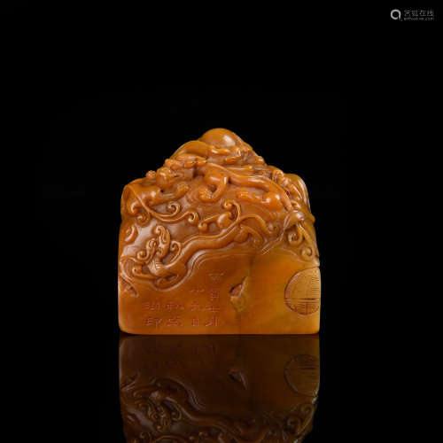 A Chinese Carved Tianhuan Stone Seal