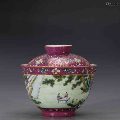 A Chinese Famille-Rose Porcelain Ten Cup with Cover
