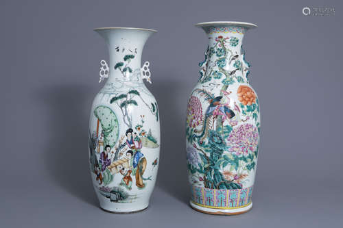 Two Chinese famille rose vases, 19th/20th C.